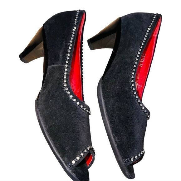 Helle Heels comfort shoes black size 6.5 US Size 37 Suede KAIRA - Picture 6 of 8